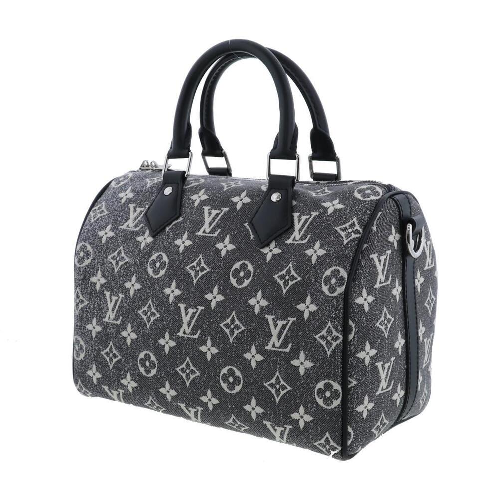 LOUIS VUITTON Speedy Bandolier Bag Handbag Monogram denim Black - Picture 2 of 6